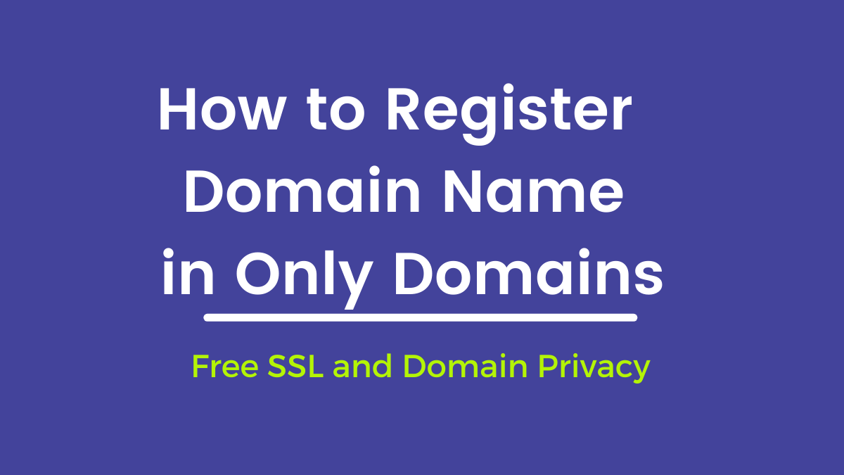 How To Buy .Com Domain name with OnlyDomains –